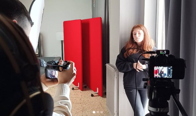 Riprese per il podcast sul Museo MADRE